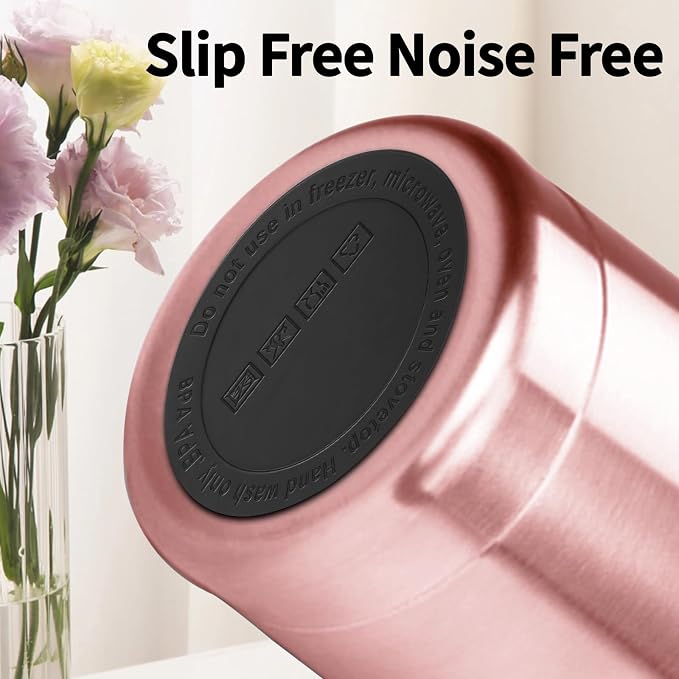 MEZMUT 20oz Insulated Tumbler Travel Coffee Mug with Lid Straw(Rose Gold,1) | 18/8 Stainless Steel Double Wall Vacuum Spill Proof Metal Insulated Tumbler with Daul Lid and Straw, Hot or Iced Coffee Cup