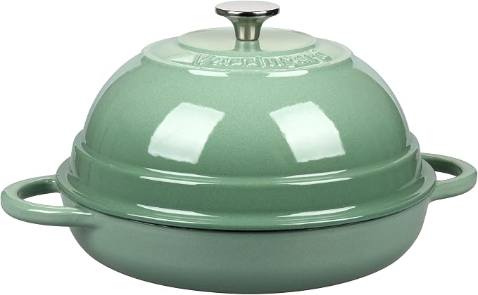 Cast Iron Enameled Dutch Oven Pot with Lid for Bread Baking, Bread Oven, 6 Quart, Sage Green