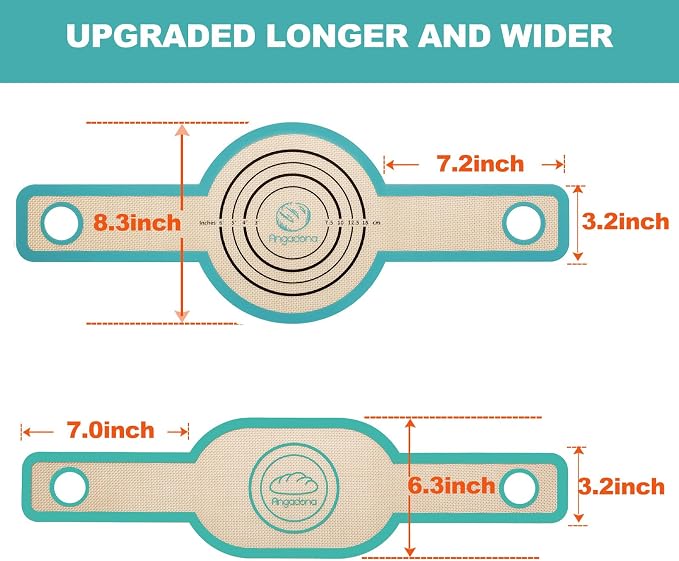 Silicone Bread Sling Oval and Round - Non-Stick & Easy Clean Reusable Oval Silicone Baking Mat for dutch oven. With Long Handles Sourdough Bread Baking mat tools supplier Liner (Aqua Sky)
