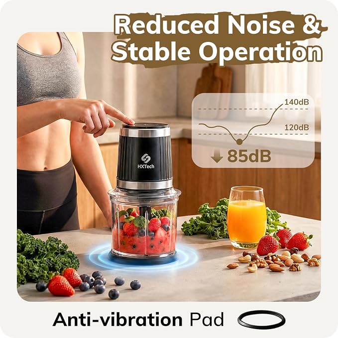 4 Cup Food Processor Set: 2-Speed Electric Food Chopper with 2 Bowls | Mini Food Processor with 2 Pack 420 Stainless Steel 4-Layer Blades, Small Meat Processor for Meat, Fruits, Baby Food,Pet Food
