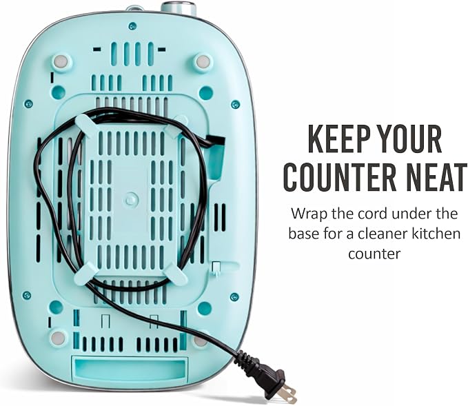 Nostalgia Classic Retro 2-Slice Toaster- Vintage Design- Enamel Coated Steel Body- Wide Slots for all Breads- Crumb Tray, Cord Storage- Defrost,Cancel and Bagel Function & 6 Toasting Levels- Aqua