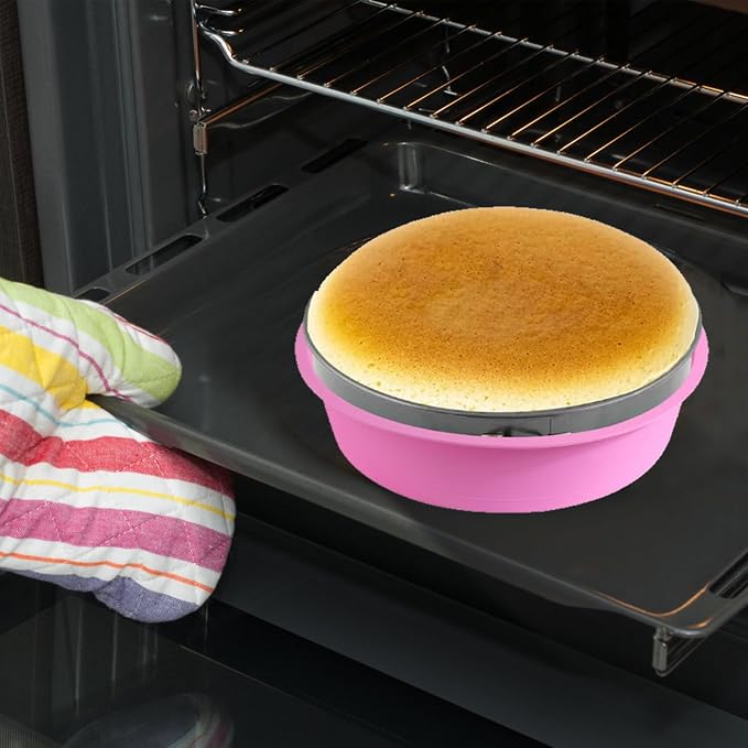 4Pcs Cheesecake Water Bath Pan, Cheesecake Pan Protector Silicone Springform Pan Protector with Cake Release Spatula for 9,9.5,7,8 Inch Round Springform Cake Baking Accessories
