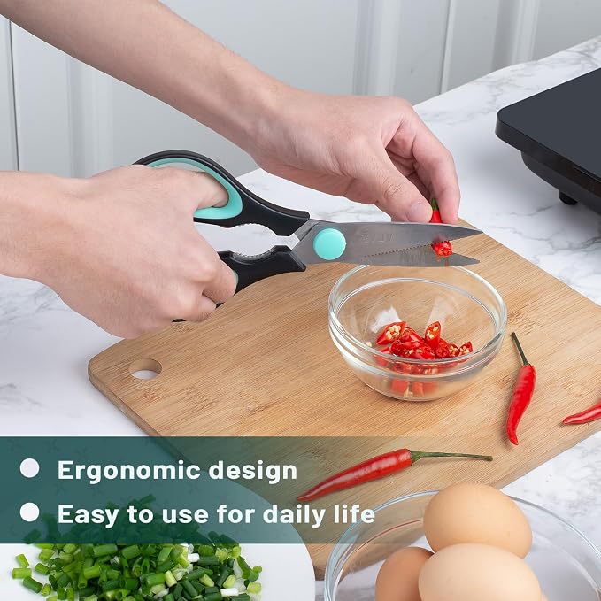 Mr. Pen- All Purpose Kitchen Shears with Protective Sheath, 8 Inch | Dishwasher Safe, Stainless Steel Food Scissors with Micro-Serrated Blades, Soft Grip Comfort Handle