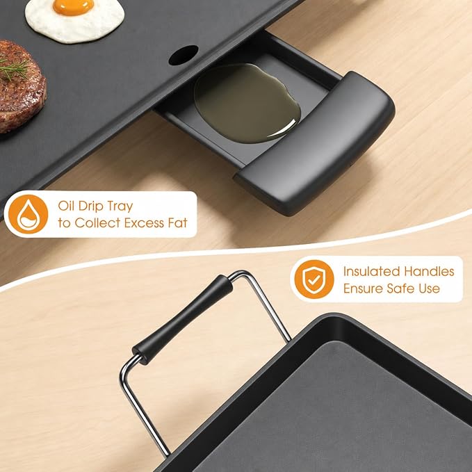 DORTALA 35" Extra Large Electric Griddle 2000W | Outdoor Flat Top Grill | Nonstick Cooking Surface | BBQ, Breakfast, Pancakes, Burgers, Steak, Bacon & Family Parties