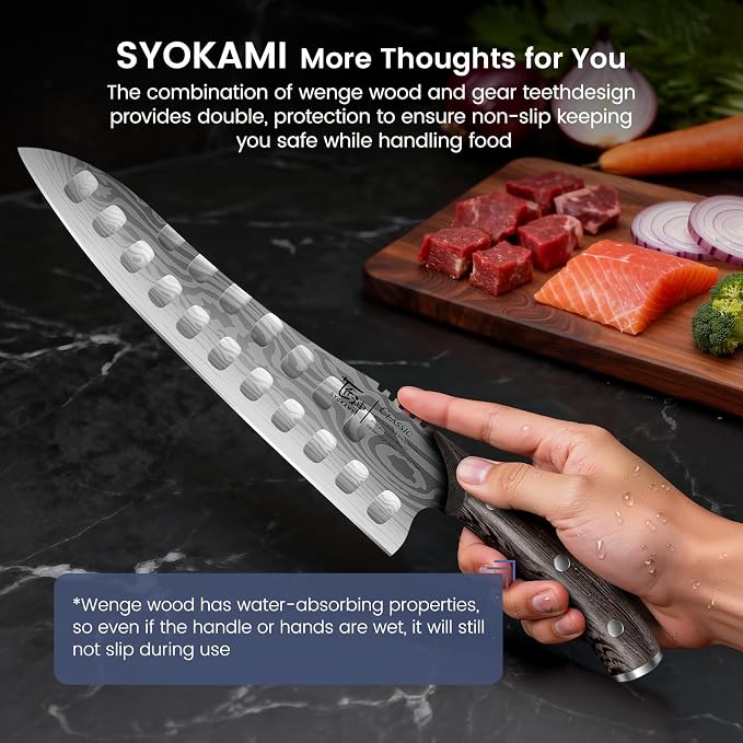 Gyutou Chef Knife, 9.5 Inch Japanese Style Kitchen Knife | Ultra Sharp Durable Professional-grade for Slicing, Chopping, Dicing, Ergonomic Anti-slip Handle, Trusted by chefs