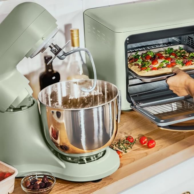 5.3 Qt Stand Mixer, 300W Electric Kitchen Mixer with 12 Speeds, Tilt Head Design, Stainless Steel Bowl, Dough Hook Whisk Beater Splash Guard (Sage Green)