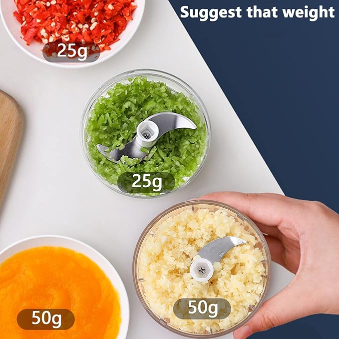 Electric Mini Garlic Chopper, 100ML Food Chopper Garlic Mincer USB | Vegetable Chopper, Onion Chopper, Portable Small Food Processor for Garlic, Ginger, Chili, Vegetables