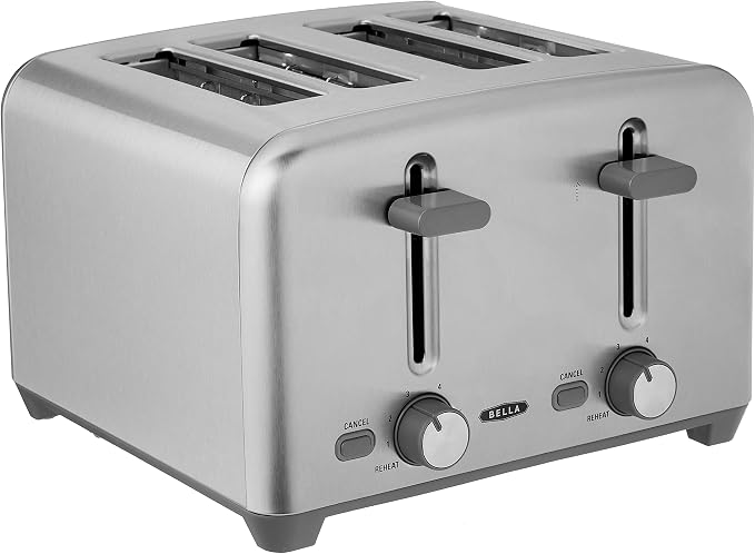 bella 4 Slice Toaster, Extra Wide Slots, Stainless Steel