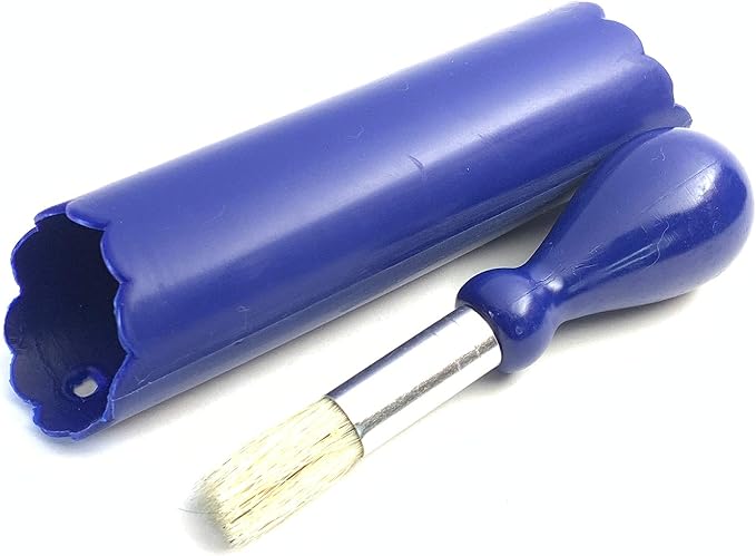 Premium Ceramic Garlic Grater Plate Set - Blue Cross Glazed | All-in-One 4-Piece Set includes 5.25" Plate, Peeler, Brush, and Stand - For Garlic, Ginger, Fruits, Strawberries, and more!