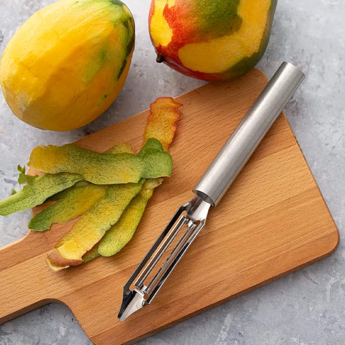 Rada Cutlery Deluxe Vegetable Peeler (W241), Black Handle, Pack of 2 | 2" Stainless Steel Swiveling Blade, Black Resin Handle