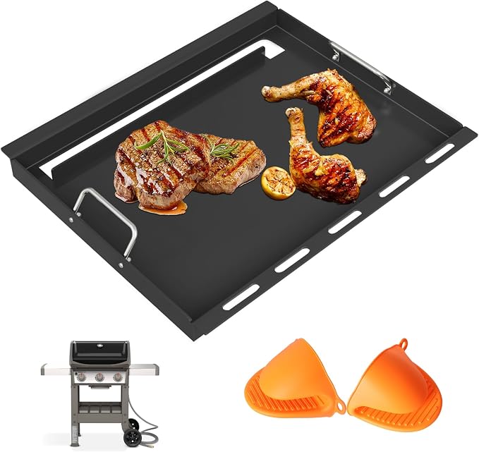 6787 Spirit 300 Full Size Griddle Insert for Weber Spirit I & II 300 Series | Fits Spirit E/S/SP 310 320 330, Spirit II E/S 310 320, 3/4 Burner Grills Flat Top Griddle, replaces 7638 7639, Carbon Steel