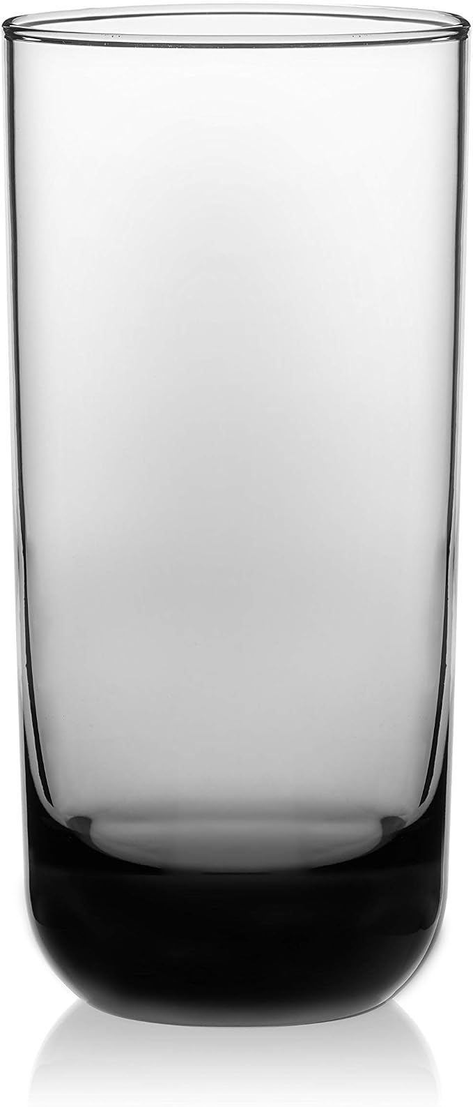Libbey Polaris Tumbler and Rocks Glass Cups Set, Smoke Hue Mixed Drink Glasses with Straight Lines, Lead-Free, Drinkware Set of 16 for all Beverages