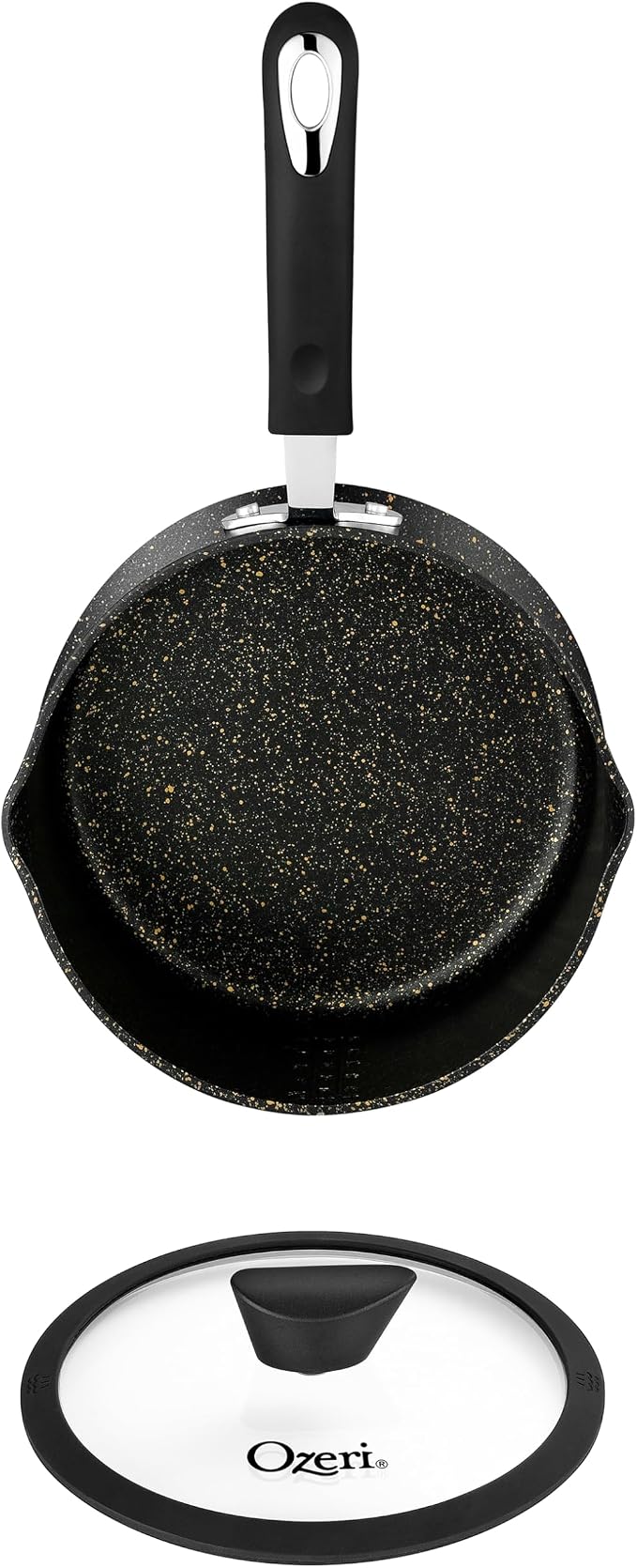 The All-In-One Stone Saucepan and Cooking Pot By Ozeri | Utilizes A Stone-derived Coating From Germany That Is 100% Free of APEO, GenX, PFBS, PFOS, PFOA, NMP and NEP