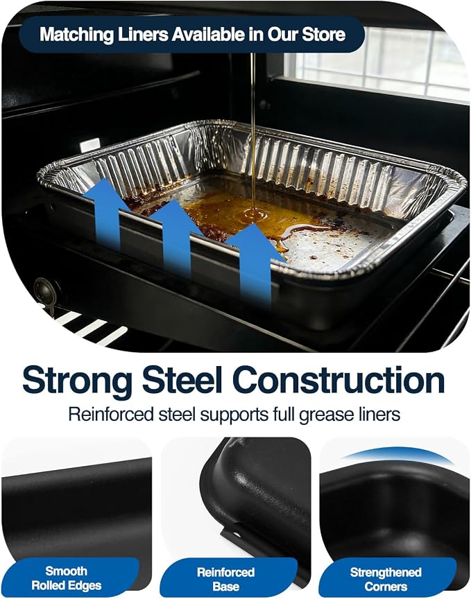 93305 Catch Pan for Weber Grills, Grease Tray Catcher for Weber Genesis & Spirit 2 and 3 Burners, Summit Silver Gold Platinum, Drip Pans for Weber Replacement 93305 83156 7515
