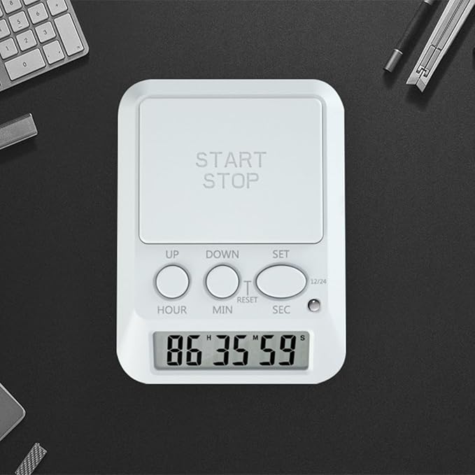 Large LCD Digital Timer with 9999 Days Countdown for Kitchen Gym Work Area Day Hour Second Timer