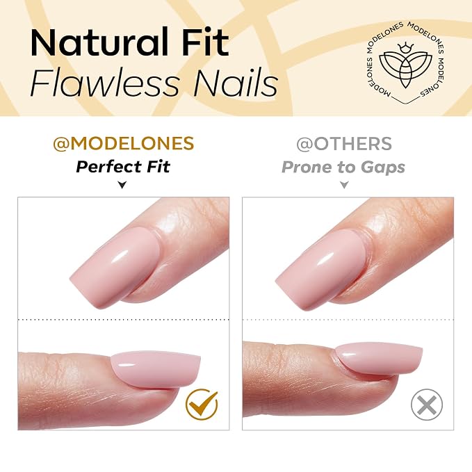 modelones Ginger Yellow Short Press on Nails, Oval Fake Nails Kit | Press Ons with Nail Glue, Adhesive Tabs, Nail File, Prep Pad, Manicure Stick, 32Pcs 16 Sizes, Summer Women Girl Gift