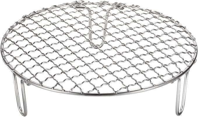 HARFINGTON Round Cooking Rack 7.5-inch Stainless Steel Cross Wire Barbecue Grill Net with 50mm Legs for Cooking Baking Steaming BBQ