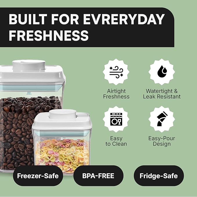 Bop Top Airtight Food Storage Containers | Pop-Top Lid | 10.5 Cups / 84 Oz | kitchen canister set, for flour, sugar, snacks, pasta, baking