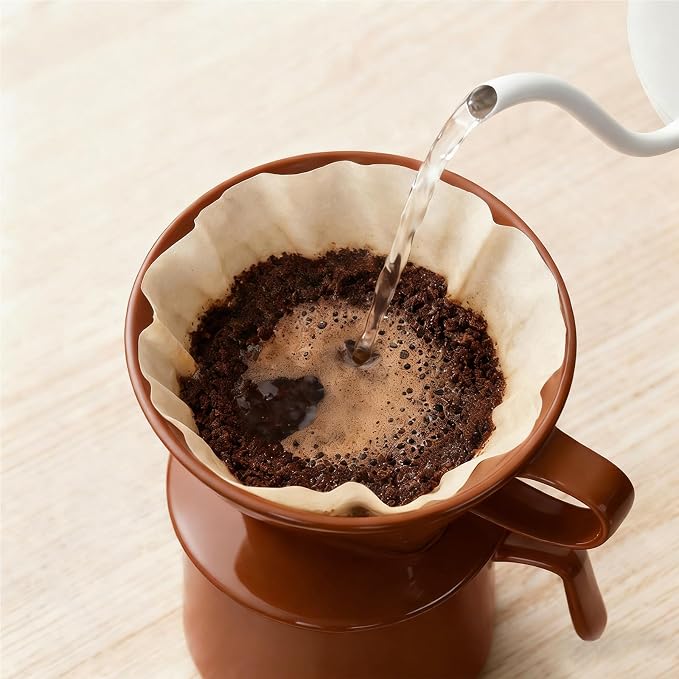 Ceramic Pour Over Coffee Dripper, V-Shaped Coffee Filter Cone | Brews rich, balanced coffee with a 3-hole design for smooth extraction and consistent flavor in every cup.