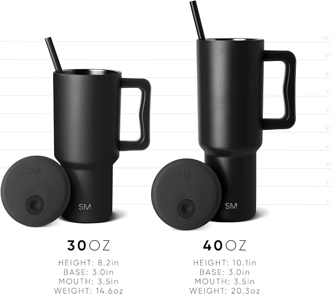 Simple Modern Tumbler with Handle and Straw | 40oz | Bunnies | Trek Tumbler, Travel Mug | Insulated Water Bottle, Cupholder Friendly, Stainless Steel Cup | Easter Bunnies