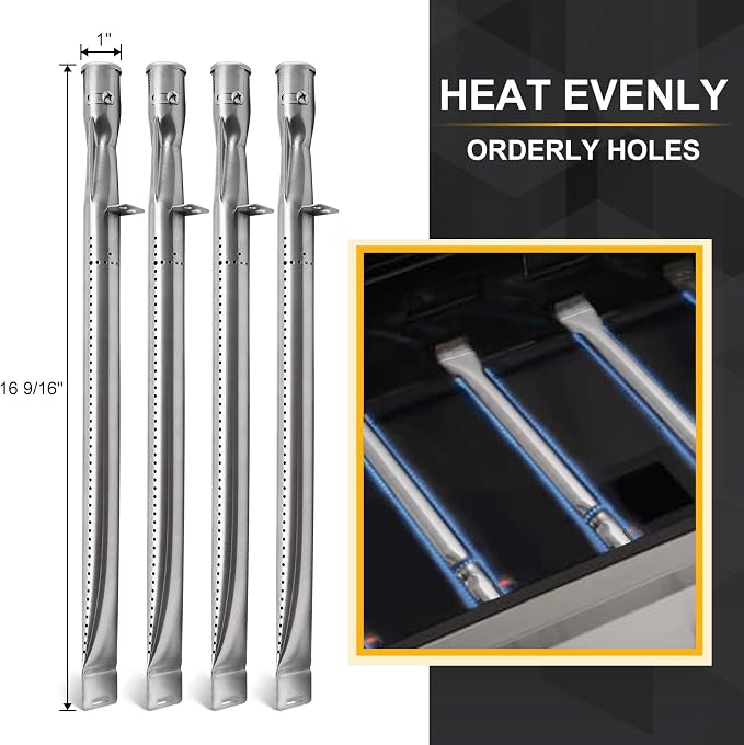 Hiorucet Grill Grease Tray Replacement Parts for Dyna Glo DGF510SBP, DGF493BNP and Backyard Grill BY13-101-001-12, DGF493BNP Drip Pan Adjustable 24''-30'', Heat Plate Tent Shields, Burner and Igniter.