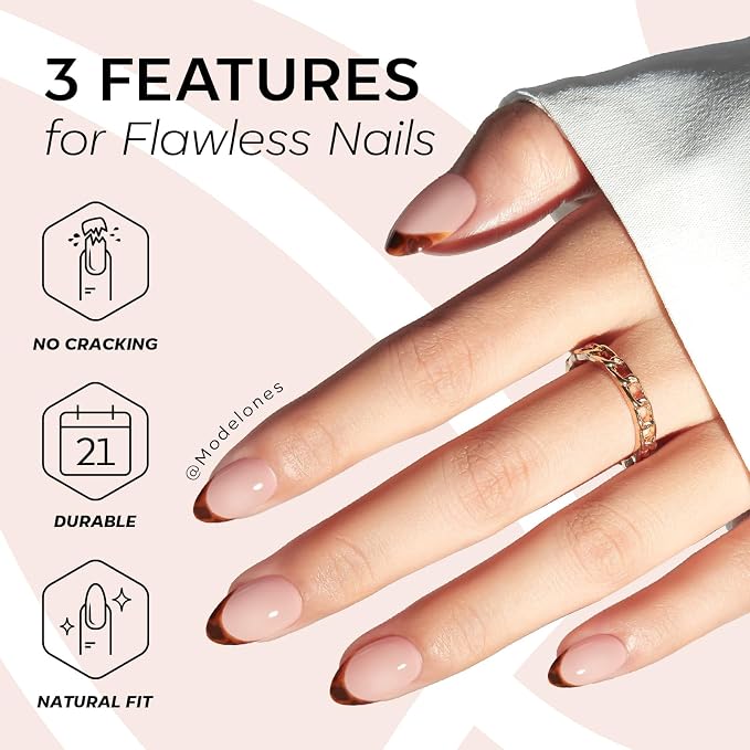 modelones Leopard Print French Tip Press On Nails, Short Oval Fake Nails | Nails Press Ons with Nail Glue, Adhesive Tabs, Nail File, Prep Pad, Manicure Stick, 32Pcs 16 Sizes, Fall Women Girl Gift