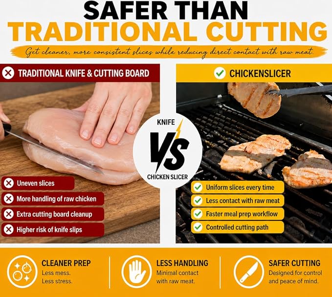 for Chicken Breast & Chicken Cutlets – Chicken Cutter, Meat Slicer, Kitchen Tool, Mandoline Slicer, Chicken Shredder for Organic Chicken Breast – Kitchen Gadgets Best Sellers 2025