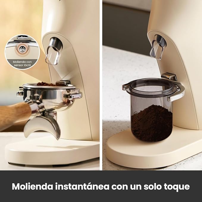 Gemilai Electric Conical Burr Coffee Grinder, Coffee Bean Grinder with Smart 60S Timer, 60 Precise Adjustable Grind Settings for Espresso, 2-12 Cup, Easy to Clean, Durable & Quiet, G9010B White