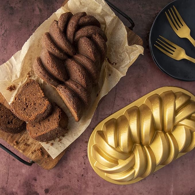 Nordic Ware Braided Loaf, 6 Cup, Gold (Pack of 3)
