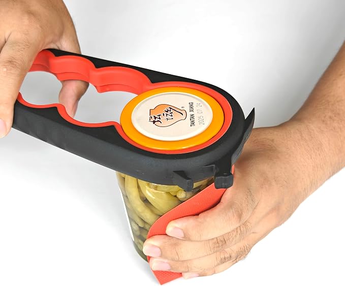 Jar & Bottle Opener with Gripper Pad for Weak Hands, Seniors with Arthritis | Multifunction Lid Opener & Kitchen Gadgets, Adjustable, Non-slip, Effortlessly Open Jar Lids Bottle Caps and Pull-tab Cans