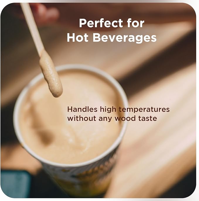 Birch Wood Coffee Stirrers, 7 Inch Round End Wooden Stir Sticks 1000 Pack