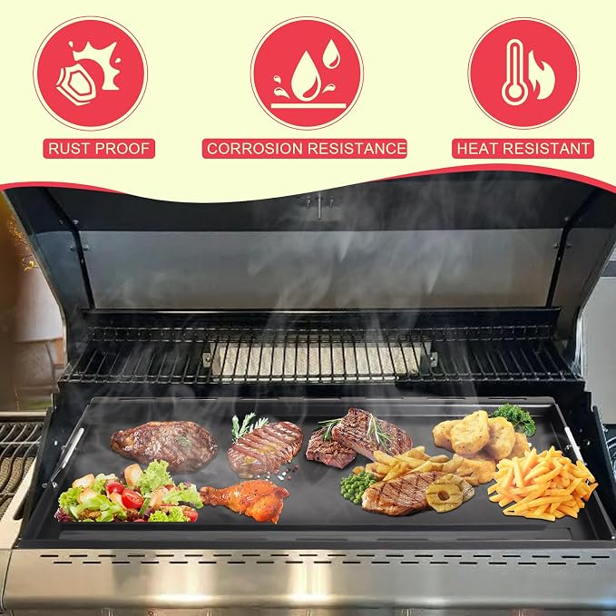 Full-Size Griddle Inserts for Nexgrill Home Depot 6 Burner Gas Grills | Flat Top Griddle Fits Nexgrill 720-0896B 720-0896 720-0896C 720-0896E 720-0896CP 730-0898A 730-0898, Carbon Steel Non-Stick