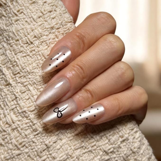 6 Packs (144 Pcs) | Reusable Press on Nails | cute nails | 6-Style Bundle | 12 Sizes | Each Style 24 Pcs | Gold Rhinestone & Glitter Accents