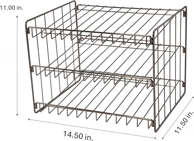 Kitchen Details 3 Tier Can Organizer | Canned Food Storage Rack | Kitchen Cabinet and Pantry Organization | Holds 36 Cans | Space Saving | Onyx, 14.5 x 11.5 x 11 inches (Pack of 12)