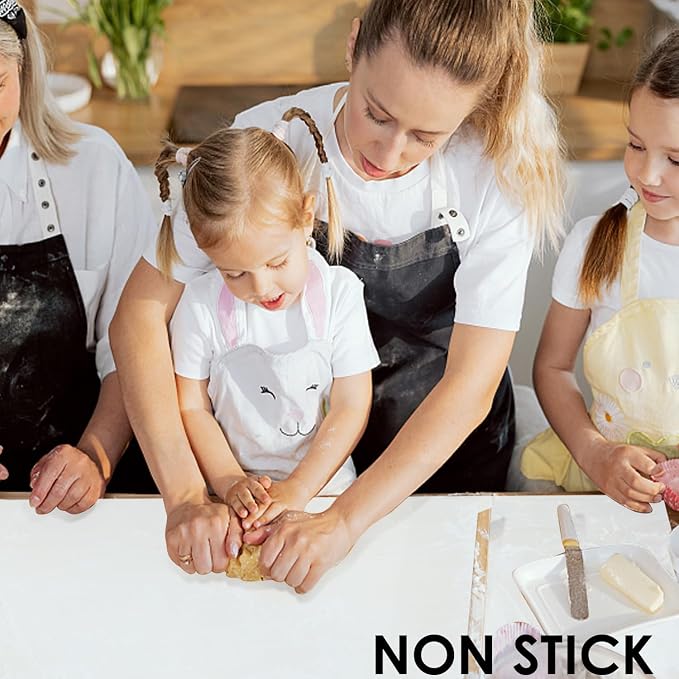 Extra Large Silicone Mats, Food-Grade Kids Silicone Placemats Silicone Mats for Kitchen Counter Heat Resistant Mat, Non Stick Silicone Mat for Craft Pastry Baking, 27.6'' x 16''(Translucent White)