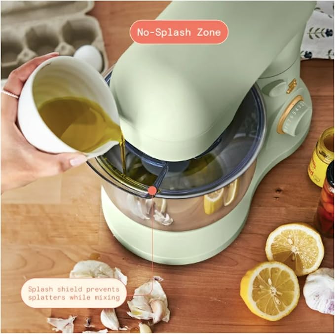 3.5 Qt Stand Mixer, with Flat Beater, Dough Hook, Whisk (Sage Green)