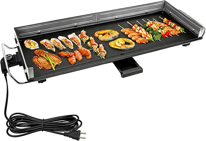 AEWHALE 35" Electric Nonstick Extra Large Griddle Grill,3m Cable | Detachable for Easy Cleaning, Extra Wide,Teppanyaki Grill BBQ,Adjustable Temperature