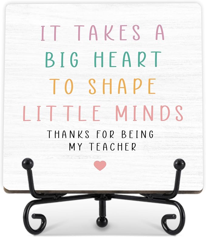 Teacher Appreciation Gifts for Women Men | 5" Wooden Plaque Sign for Mentor Teacher Gifts | Funny Gift from Student Desk for Home Office Decor - A05