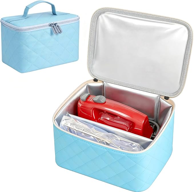 Hand Mixer Storage Case for KitchenAid 5, 6, 7 and 9 Speed Mixers | Portable Design With Carry Handle For Home Bakers, Kitchen Storage, Baking Classes And Travel, Blue - Case Only