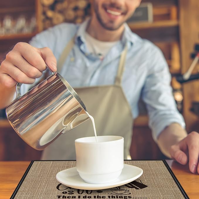 2 Pcs 20 x 14 Inch Coffee Placemats for Countertop,Cute Style