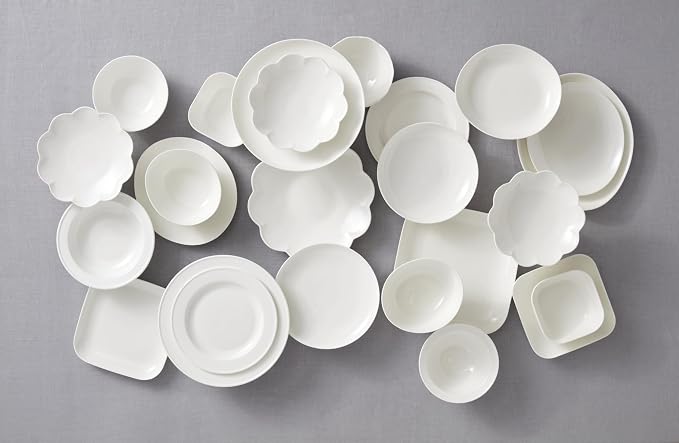 Lenox Studio 1414 Coupe Bone China 18-Piece Dinnerware Set for 6 | dishwasher safe | plates and bowls sets for kitchen and dining | 11 inch plate, dish set, dishes | 3 inch