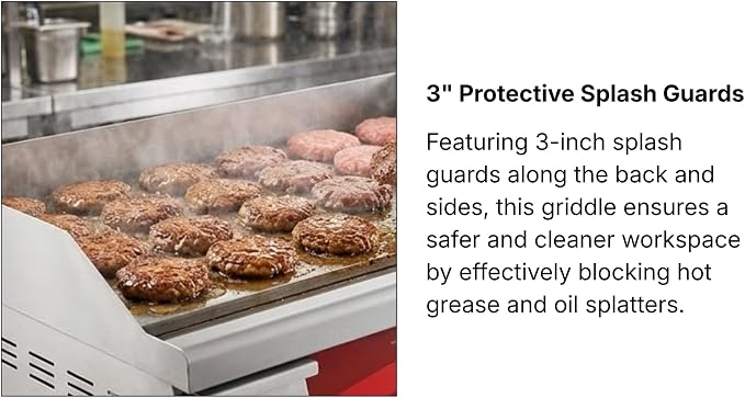 Commercial Electric Griddle 36", 208/240V, 7488W–10080W, for Restaurant