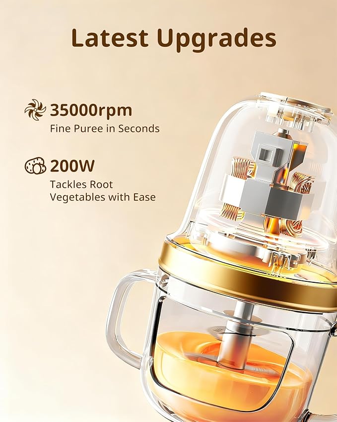 SosekiBaby Solo Baby Food Maker Glass Puree Blender & Mini Food Processor | 316L Stainless Steel Blades, 2-Speed Control | BPA-Free 10oz Homemade Baby Food Grinder for Fruit, Vegetable & Meat, Ivory