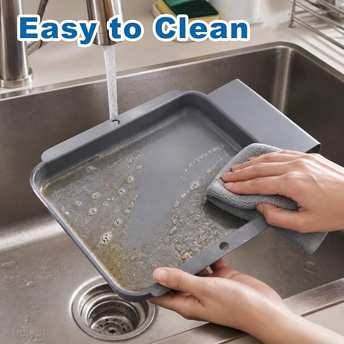 Grill Grease Tray Replacement for Royal Gourmet GD4002T 4-Burner Grill | Enameled steel drip pans. Rustproof, heat-resistant. Catches grease, prevents flare-ups. Smooth drainage, no clogging.