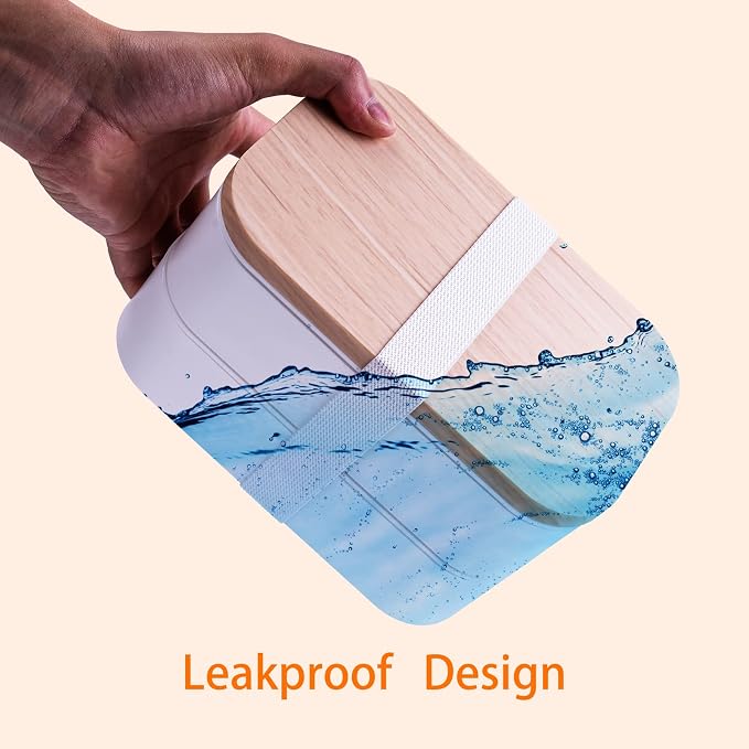 Bento Box Adult Lunch Box with lunch bag, Japanese Lunch Box Containers for Adult, Bento lunch Box with Leakproof 54OZ White