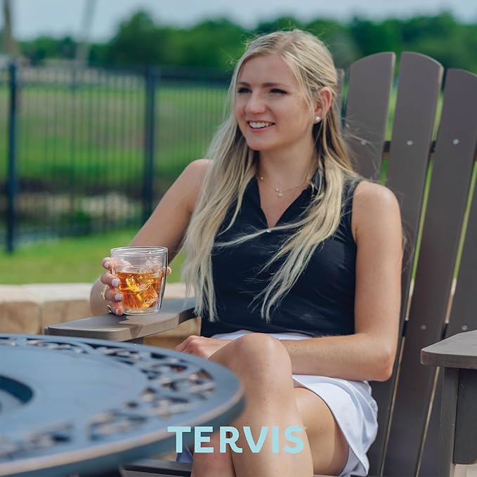 Tervis Clear & Colorful Tabletop 12oz Made in USA Double Walled Insulated Tumbler Travel Cup Keeps Drinks Cold & Hot, 12oz - 4pk, Clear | Made in USA, Double-wall Insulated, Shatterproof, BPA-Free, Dishwasher Safe, Fits Most Cupholders, Great to Gift, ...