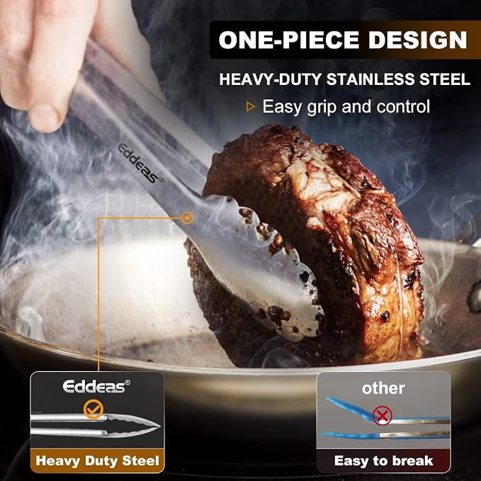Grill Tongs UP TO 600 °F Extra Long BBQ Tong For Cooking 12" 17 INCH | BBQ Tongs, Extra Long Kitchen Tong, Heat Resistant 600 Degrees, Metal Locking Tong, For Cooking, Grilling, Outdoor Barbecue
