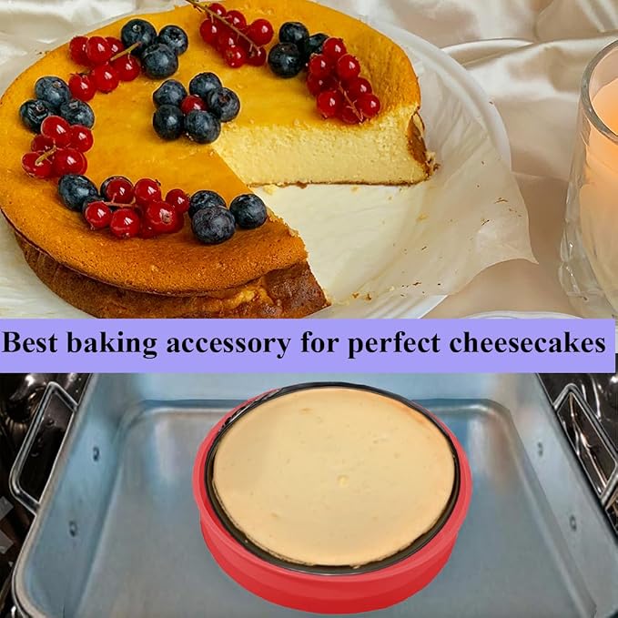 Silicone Springform Pan Protector, Cheesecake Water Bath Protector | for 7'',7.5'' Round Springform Pan, Leakproof, 8 inch