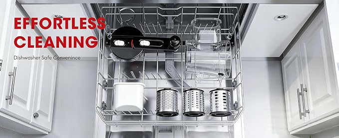 Rotary Cheese Grater Hand Crank with Foldable Handle, Three Blades | Perfect Graters for Kitchen, Fresh Cheese, Vegetables, Nuts, Shredder Hand Crank with Suction Base, Rotary Grader