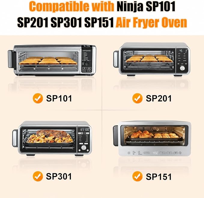Crumb Tray Compatible with Ninja Foodi SP101 SP151 SP201 SP301, 5-Piece Set | Air Fryer Accessories with Replacement Crumb Tray and 4 Nonstick Mats Compatible with Ninja Flip-Up Air Fryer Toaster Ovens